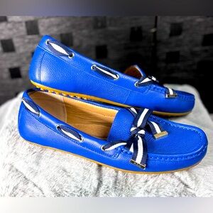Lauren Ralph Lauren Becka Blue Leather Loafer / Shoes Size 10 MB